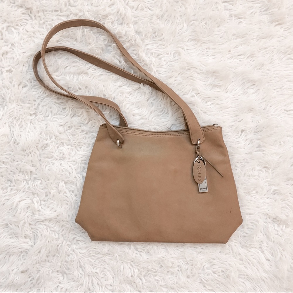 VINTAGE Rolfs Tan Leather Hobo Bag